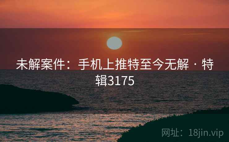 未解案件：手机上推特至今无解 · 特辑3175