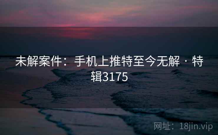 未解案件:手机上推特至今无解 · 特辑3175